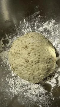 Circle Bread dough after kneading put  in mixed bowl for proofing Stock Photos