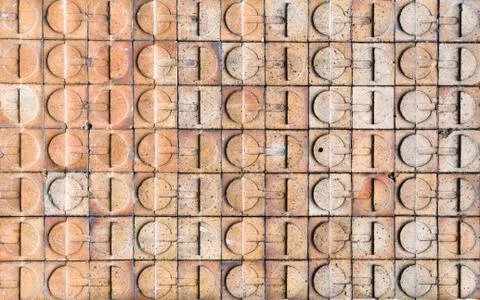 Circle brick pattern texture wall Foto stock