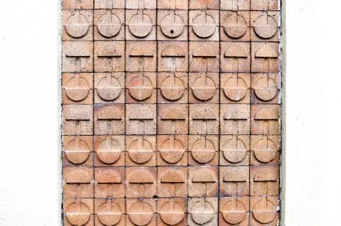 Circle brick pattern texture wall Foto stock