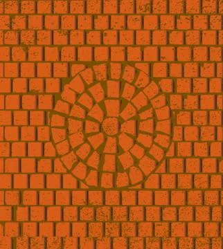 Circle Brick Wall Pattern Stock Illustration