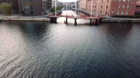 Circle Bridge in Copenhagen, Denmark Stock Footage 124684874