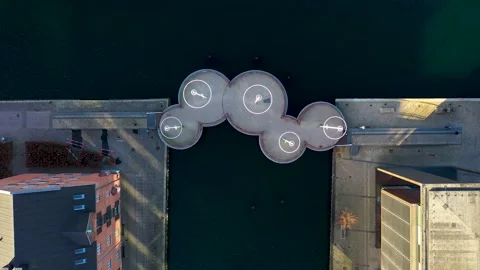 Circle Bridge in Copenhagen, Denmark Stock Footage 196806141