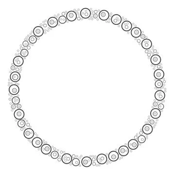 Circle Bubble Icon Collage Illustrazione stock