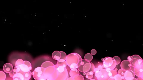 Circle bubles glow rose random size and moving with white stars on the blac.. Stock Footage 275178285