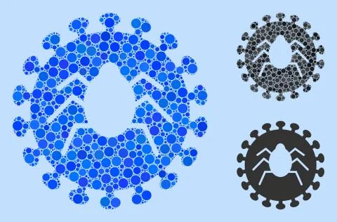 Circle Bug Virus Icon Mosaic Illustrazione stock