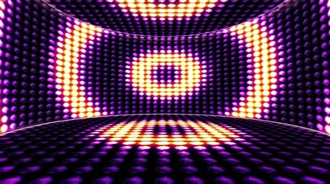 Circle Bulb Lights Room Background, Loop, 4k Stock Footage