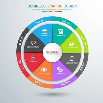 Circle business Infographic Elements - process infographics, steps and option Stock Illustration