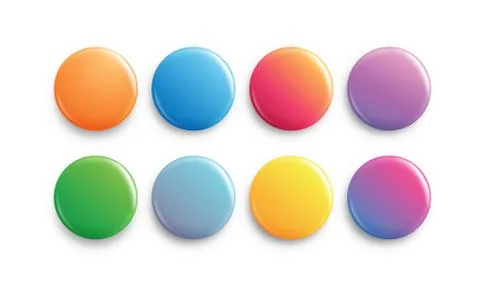 Circle button badge. Big set of colorful glossy badge or button. Stock Illustration
