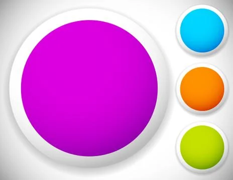 Circle button, badge blank backgrounds in four color Stock Illustration