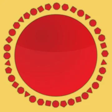 Circle button bounded by different geometric objects Stock Illustration