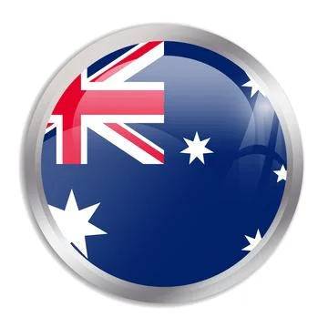 Circle button flag of Australia Stock Illustration