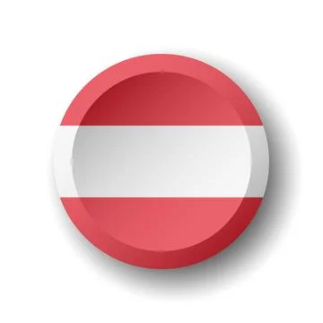 Circle button flag of Austria Stock Illustration