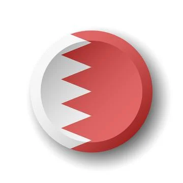 Circle button flag of Bahrain Stock Illustration
