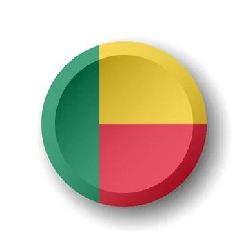 Circle button flag of Benin Stock Illustration