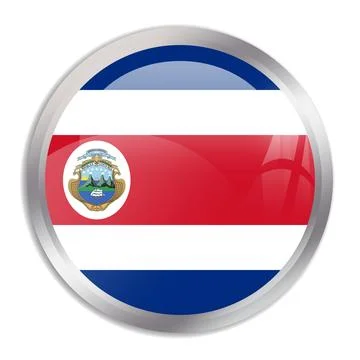 Circle button flag of Costa Rica Stock Illustration