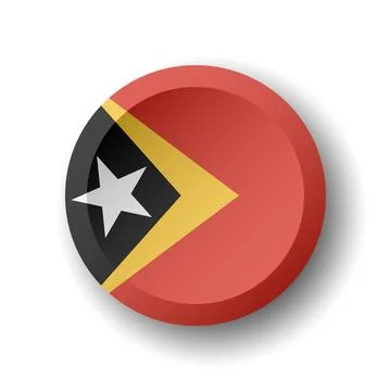 Circle button flag of East Timor Illustrazione stock