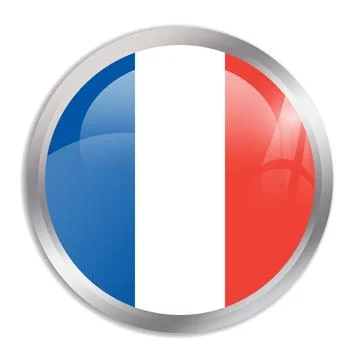 Circle button flag of France 库存插图