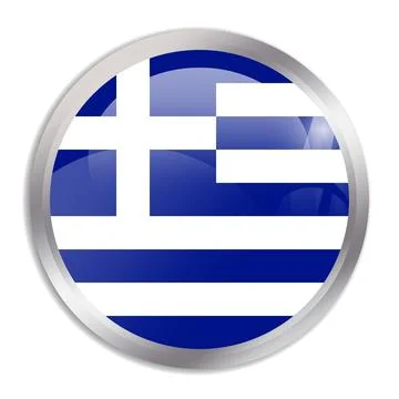 Circle button flag of Greece Stock Illustration