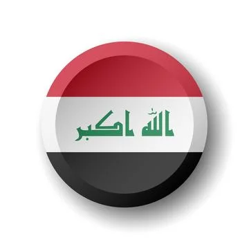 Circle button flag of Iraq Stock Illustration