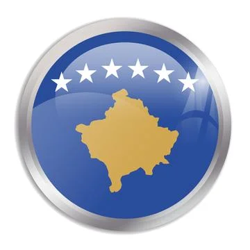 Circle button flag of Kosovo Illustrazione stock