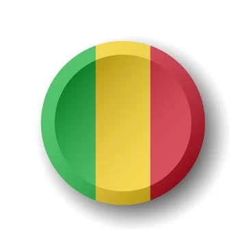 Circle button flag of Mali Stock Illustration