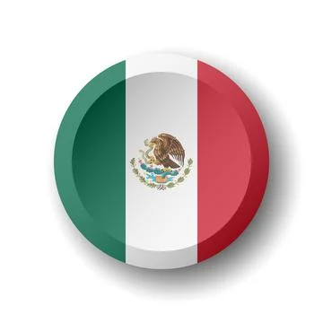 Circle button flag of Mexico Stock Illustration