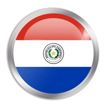 Circle button flag of Paraguay Stock Illustration