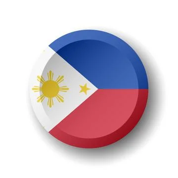 Circle button flag of Philippines 스톡 일러스트