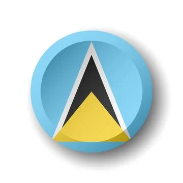 Circle button flag of Saint Lucia Stock Illustration