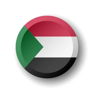 Circle button flag of Sudan Stock Illustration