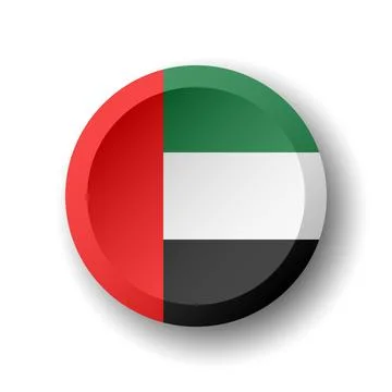 Circle button flag of United Arab Emirates Stock Illustration