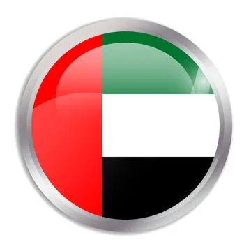 Circle button flag of United Arab Emirates Stock Illustration