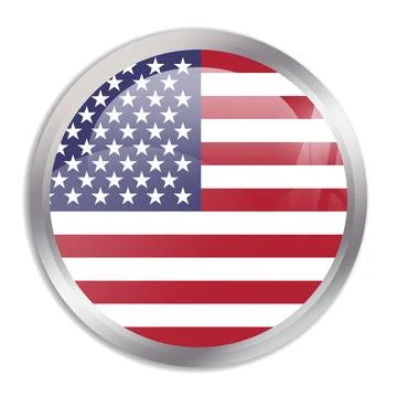 Circle button flag of United States of America Stock Illustration