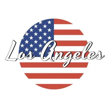 Circle button Icon of national flag of The United States of America with red and Stock Illustration
