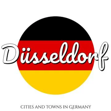 Circle button Icon with national flag of Germany with black, red and yellow Stock Illustration