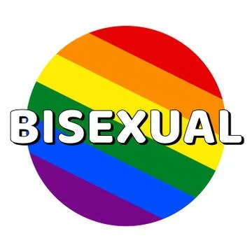 Circle button Icon of rainbow lgbt pride flag with inscription with word 스톡 일러스트