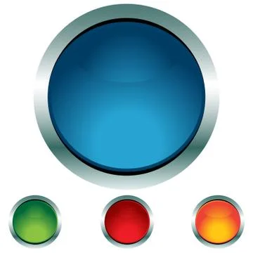Circle Button Icon Set Stock Illustration