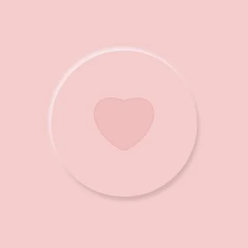 Circle button with pink heart shape. Stock Illustration