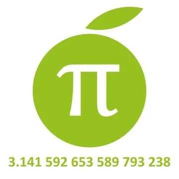 Circle calculation with pi Stock Illustration