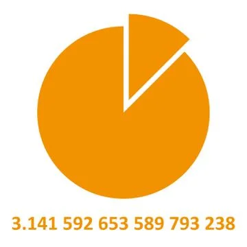 Circle calculation with pi Stock Illustration