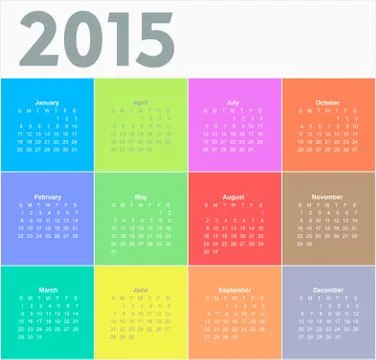 Circle calendar for 2015 year Stock Illustration