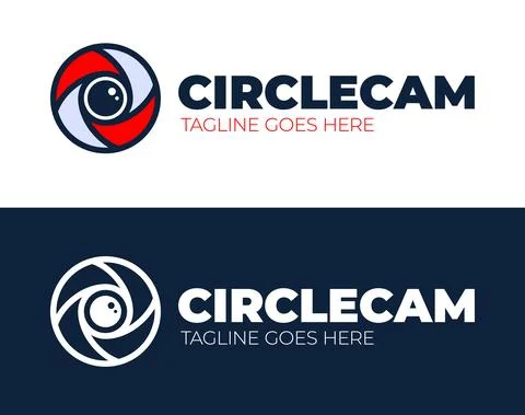 Circle Camera Eye vector Logo Design Template. Cctv, video monitoring abstrac Stock Illustration