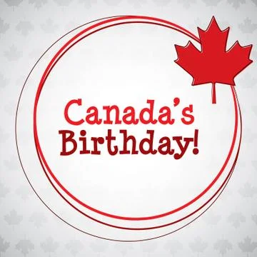 Circle Canada Day maple leaf card in vector format. Stock Illustration