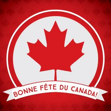 Circle Canada Day maple leaf card in vector format. イラスト素材