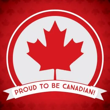 Circle Canada Day maple leaf card in vector format. イラスト素材