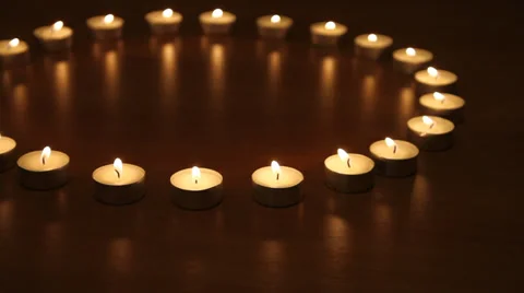 Circle of candles Stock Footage 35306093