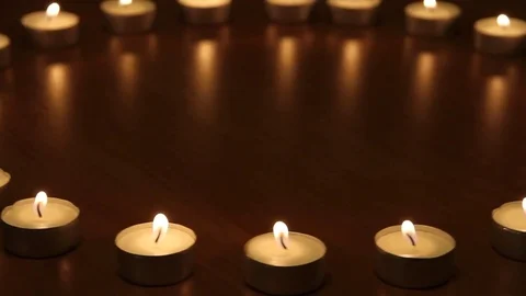 Circle from candles in Spa salon Stock Footage 80285508