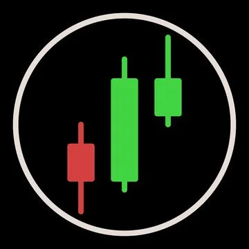 Circle with Candlestick Chart inside vector Analytics colored icon or symbol Illustrazione stock