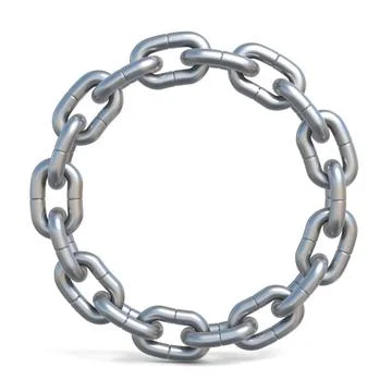 Circle chain 3D Circle chain 3D render illustration isolated on white back... Stock Photos