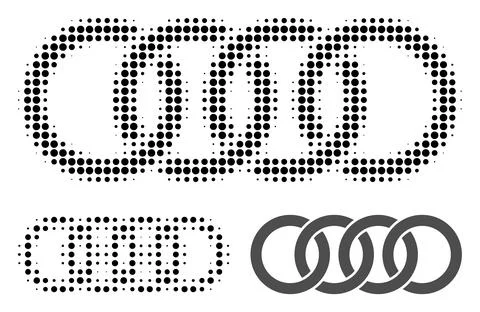 Circle Chain Halftone Dotted Icon Stock Illustration